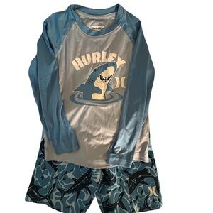 Hurley Kids Blue Shark Rashguard Set